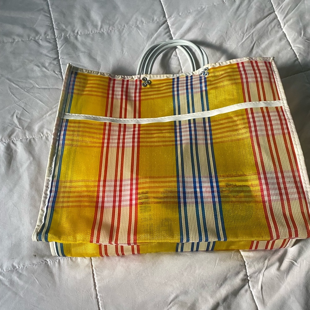 Yellow plaid bag